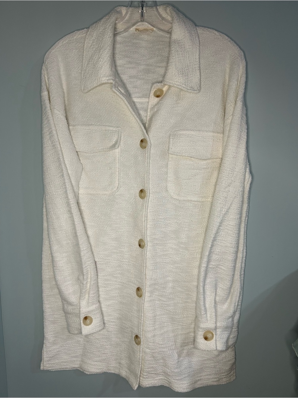 Hem & Thread "Shut It Down" Knit Jacket Long Textured Shacket Small